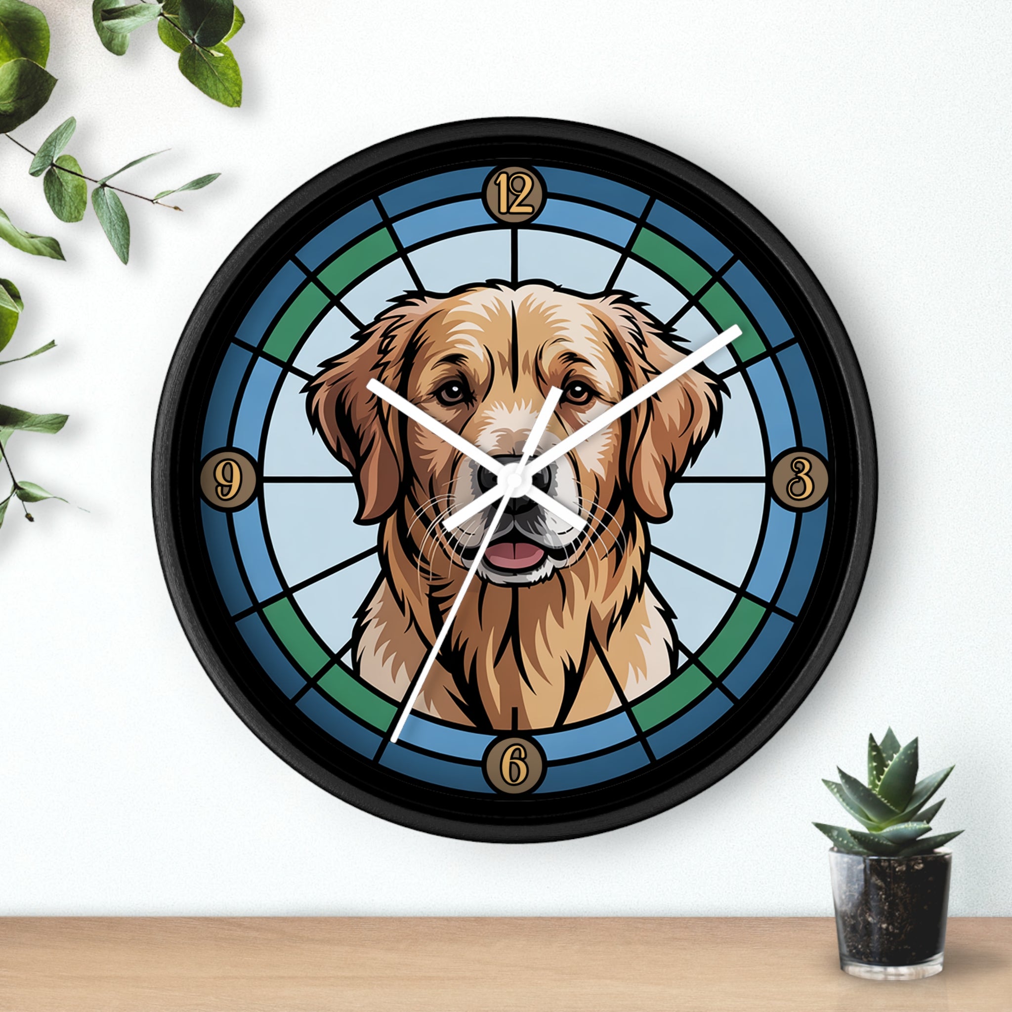 Golden Retriever Colorful Wall Clock — Dog Home Decor