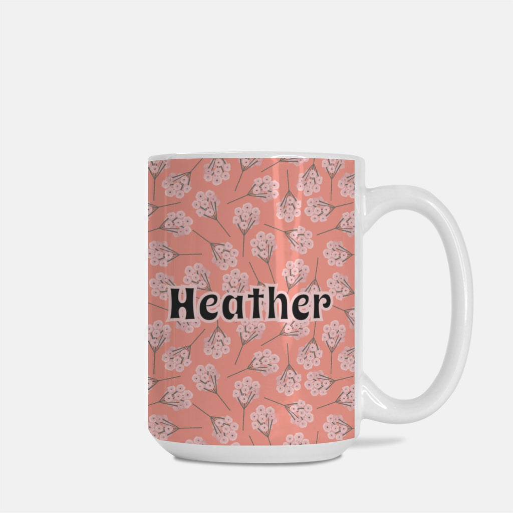 Personalized Coral Bloom Pattern Mug Deluxe 15oz.