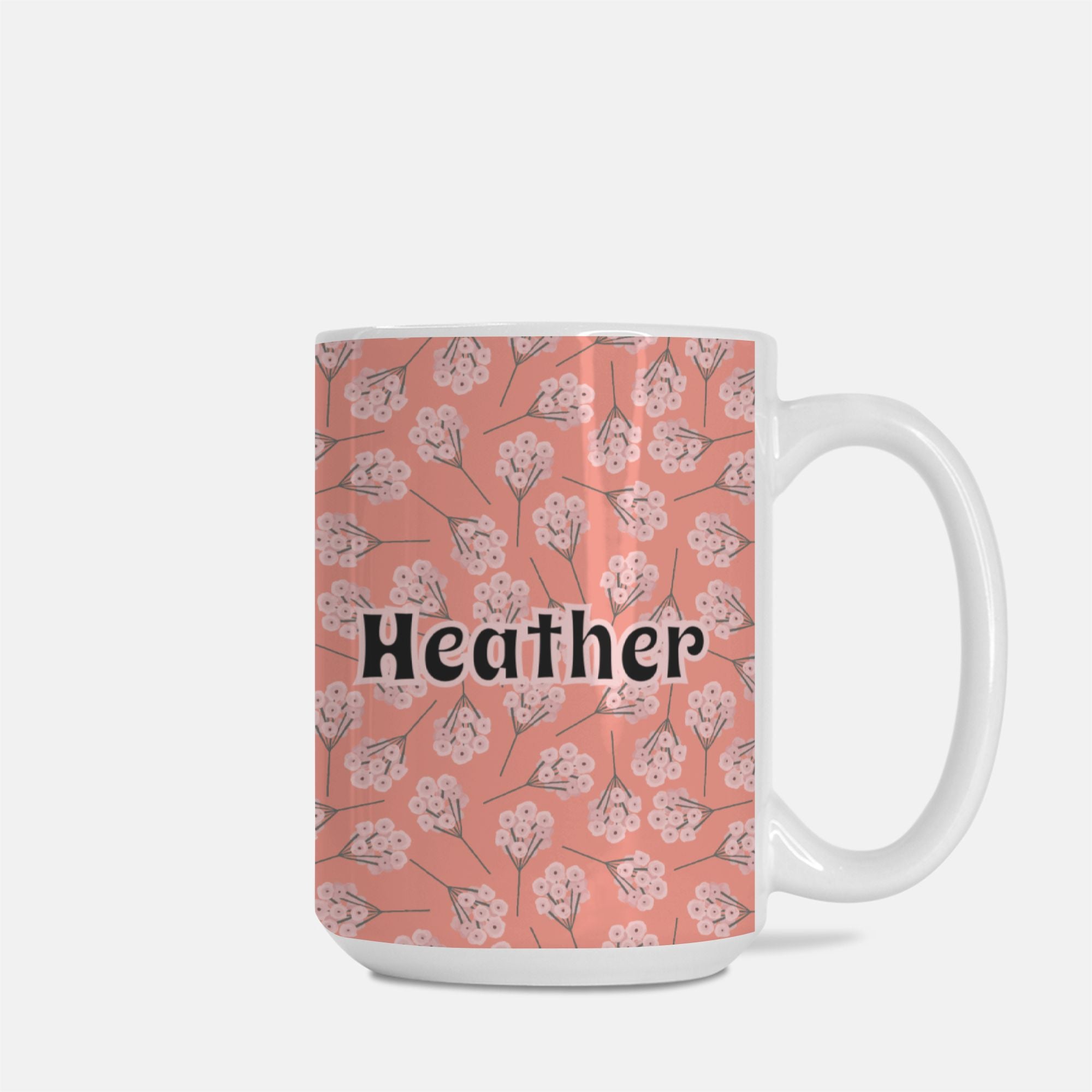 Personalized Coral Bloom Pattern Mug Deluxe 15oz.