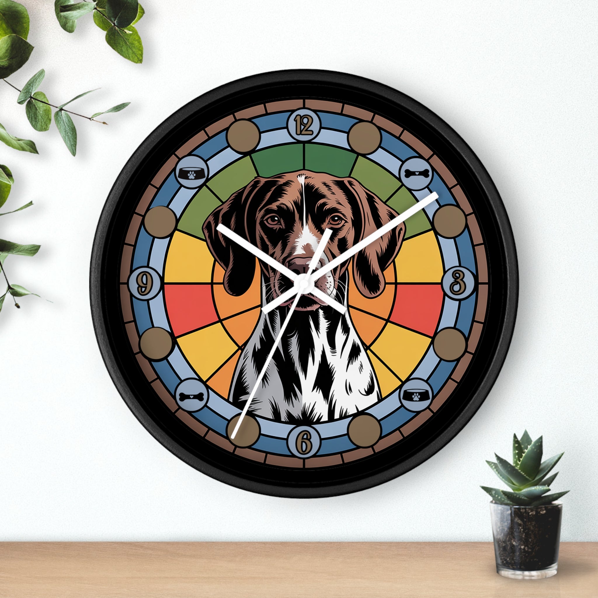 German Shorthaired Pointer Colorful Wall Clock — Dog Home Decor
