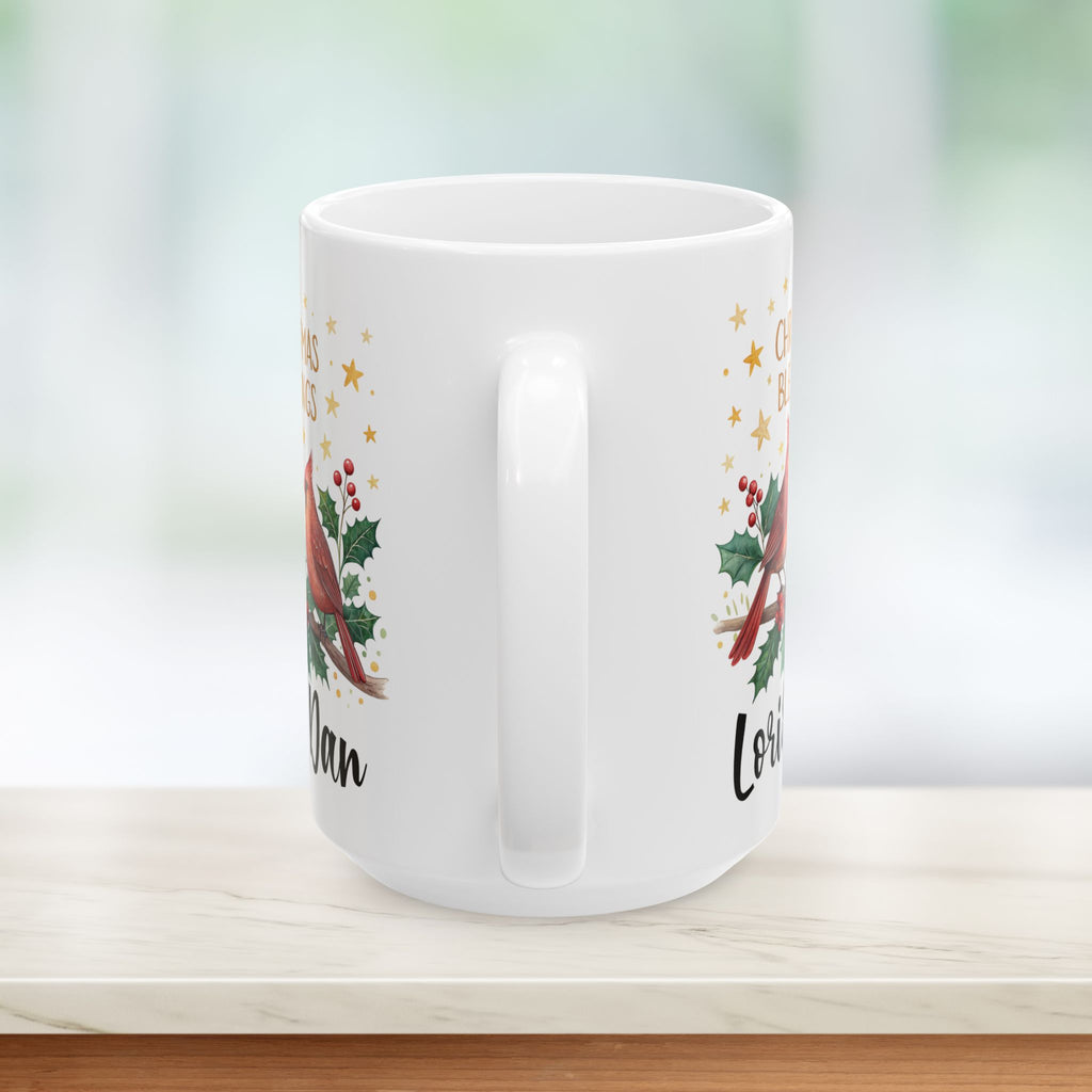 Cardinal Bird Couple Christmas Mug | Christmas Holiday Coffee Cup