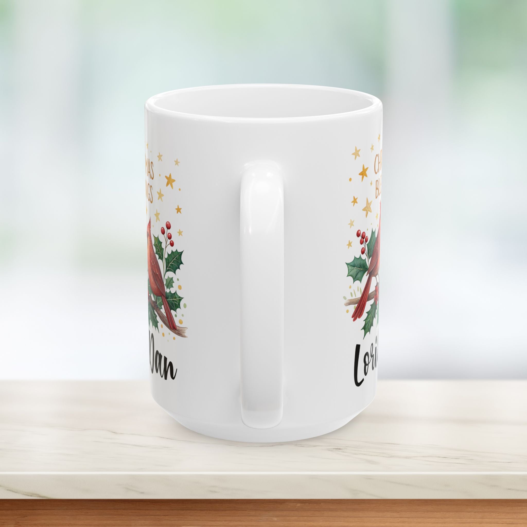 Cardinal Bird Couple Christmas Mug | Christmas Holiday Coffee Cup