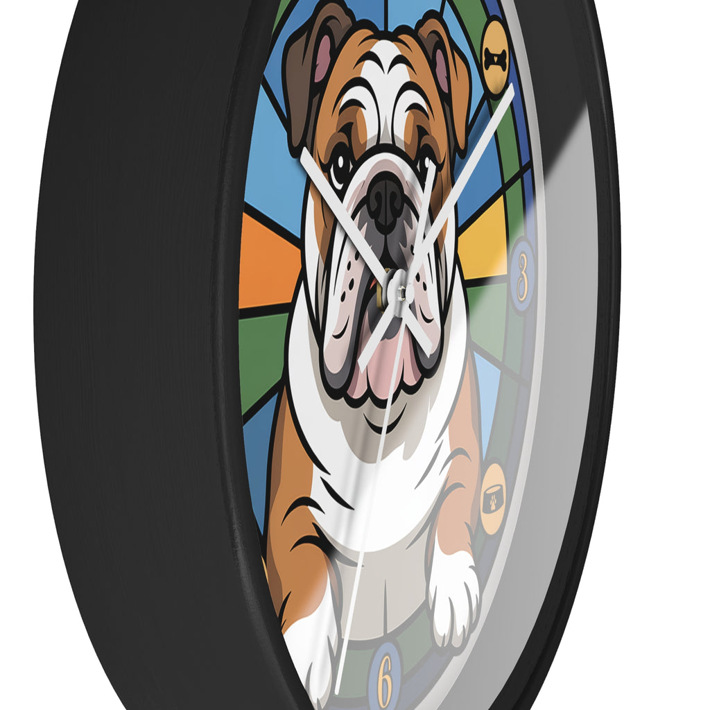 English Bulldog Colorful Wall Clock — Canine Home Decor