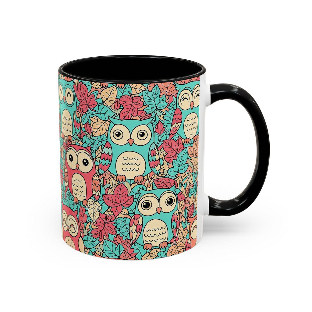 Colorful Owl Pattern Coffee Mug — Cute Woodland Tea & Coffee Cup (11/15oz)