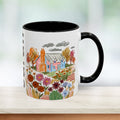 Personalized Floral Cottage Coffee Mug | Custom Name Accent Mug (11/15oz)