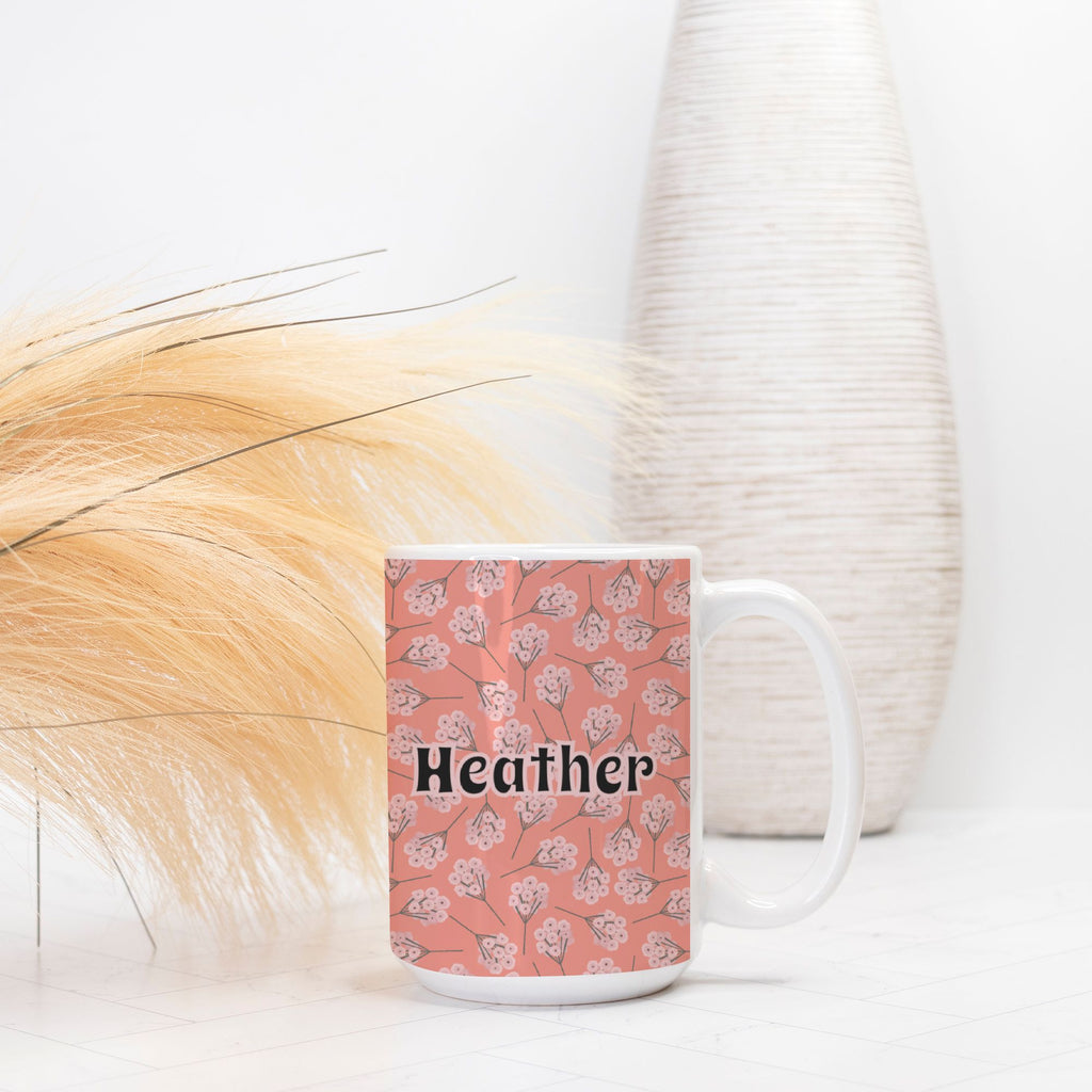 Personalized Coral Bloom Pattern Mug Deluxe 15oz.