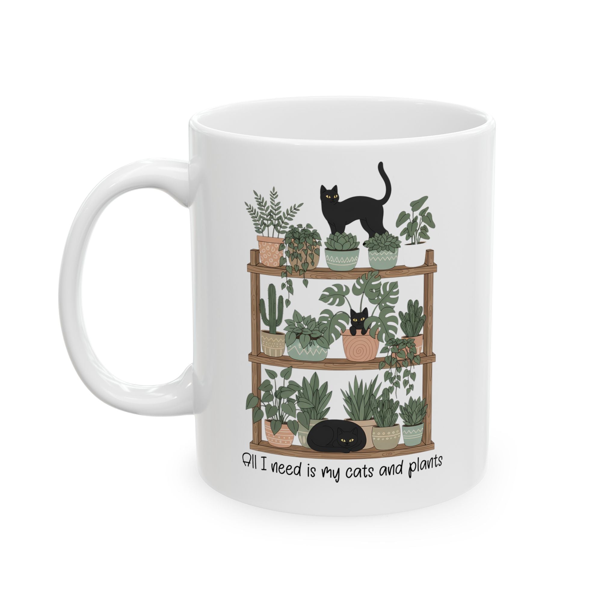 All I Need Is My Cats and Plants Mug | Cat Mom Gift