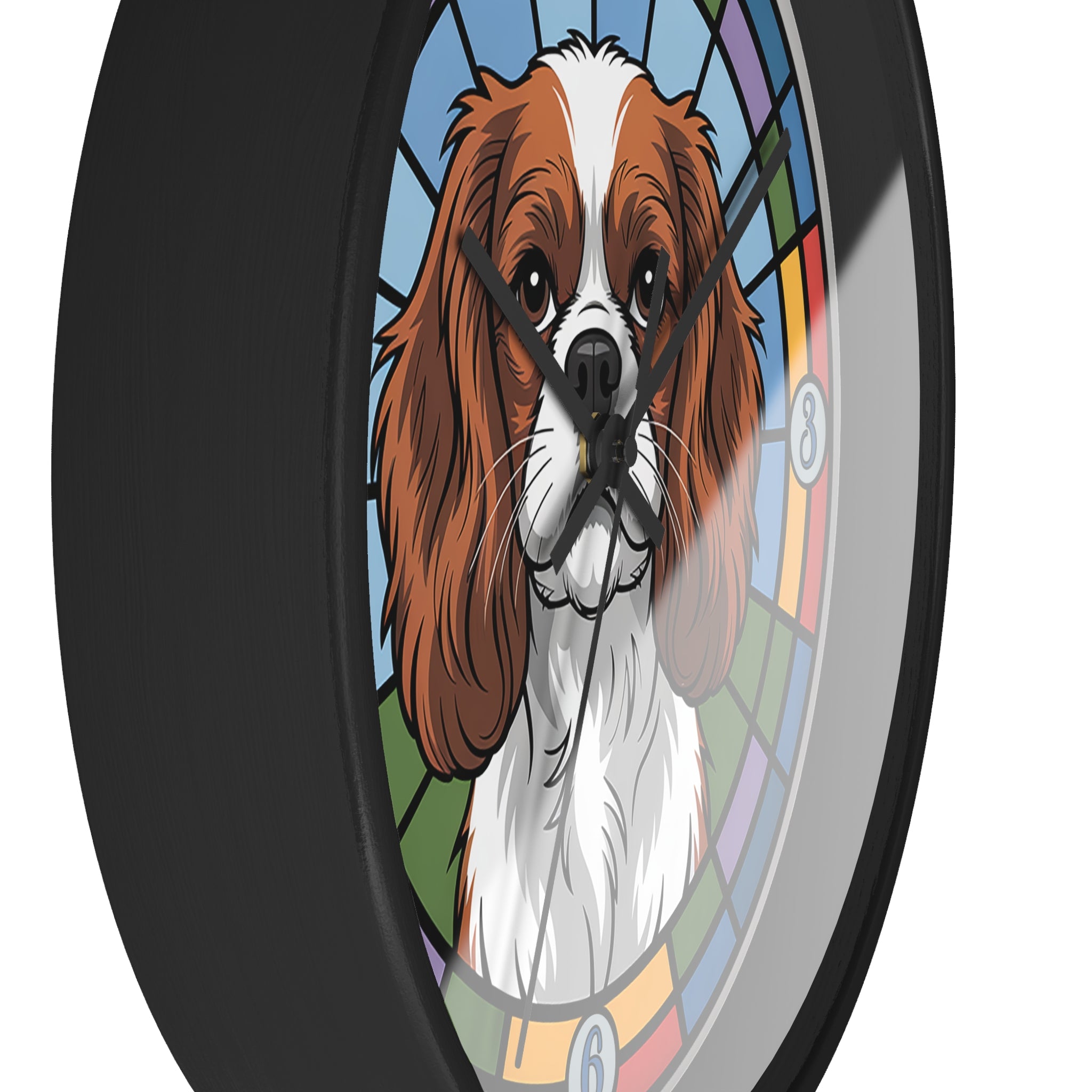 Caviler King Charles Color Wheel Wall Clock — Spaniel Dog Home Decor