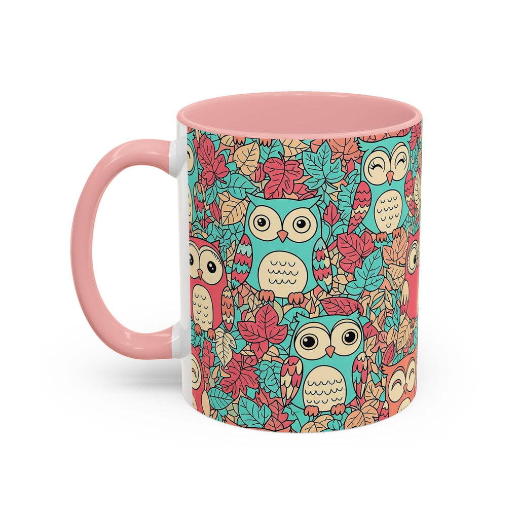 Colorful Owl Pattern Coffee Mug — Cute Woodland Tea & Coffee Cup (11/15oz)