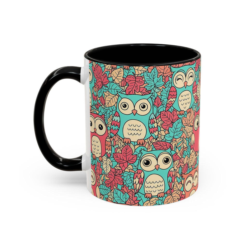 Colorful Owl Pattern Coffee Mug — Cute Woodland Tea & Coffee Cup (11/15oz)
