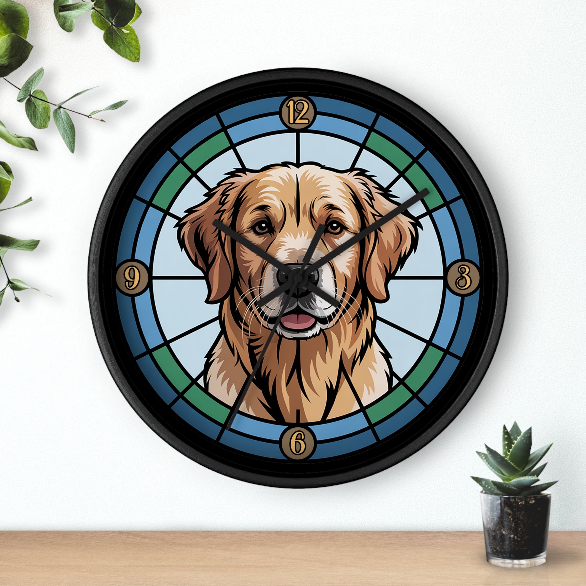 Golden Retriever Colorful Wall Clock — Dog Home Decor