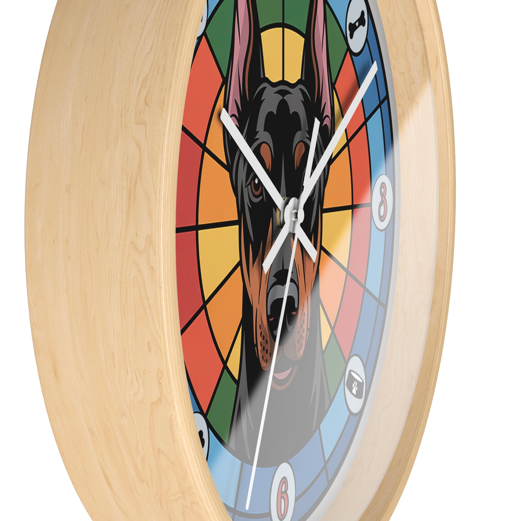 Doberman Pincer Color Wheel Wall Clock — Dog Home Decor