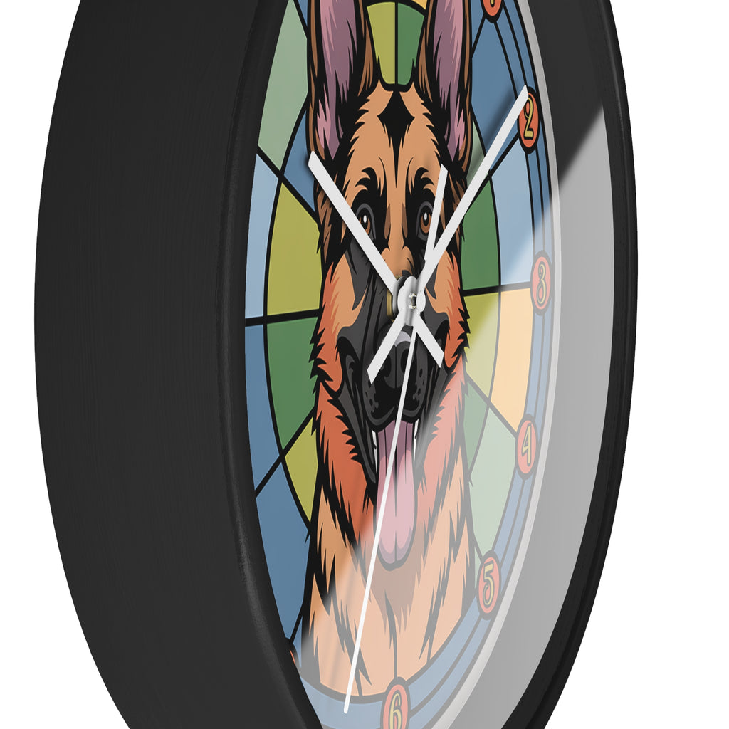 German Shepherd Colorful Wall Clock — Canine Home Decor