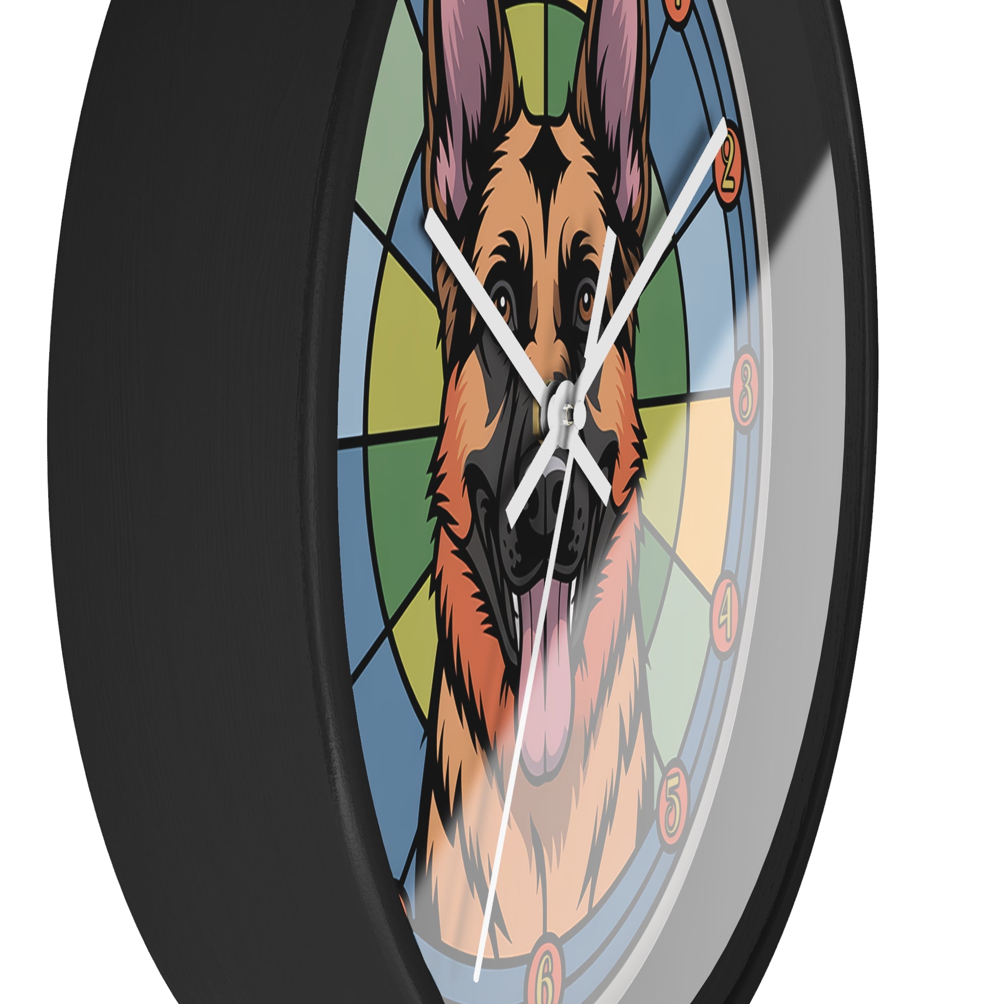 German Shepherd Colorful Wall Clock — Canine Home Decor