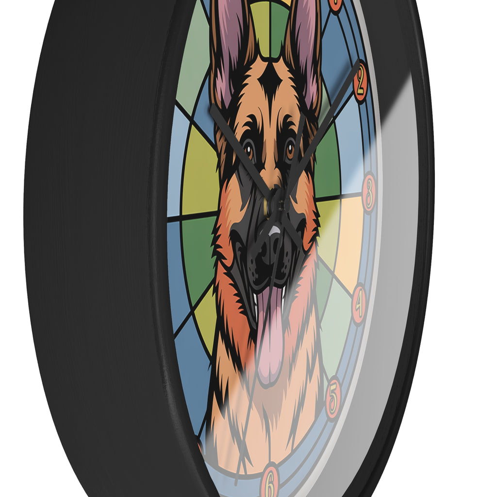 German Shepherd Colorful Wall Clock — Canine Home Decor