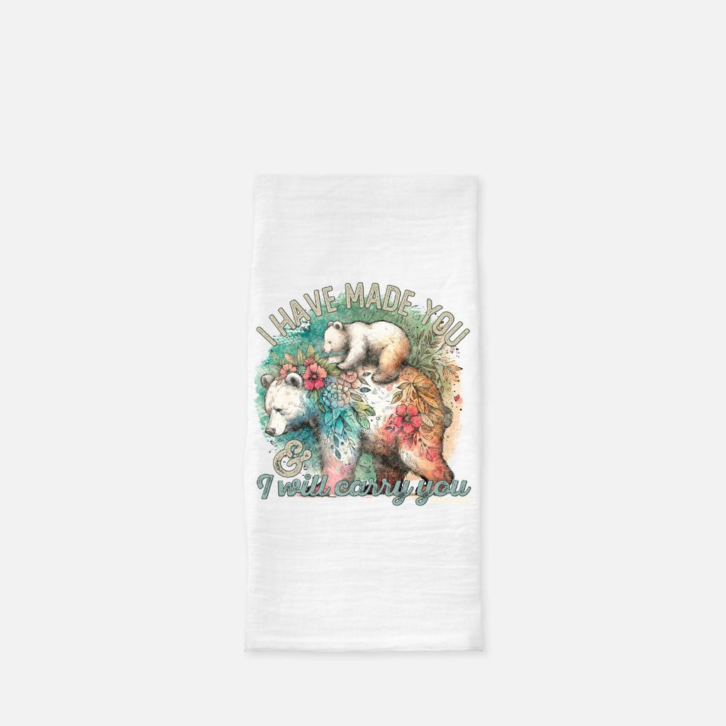 Mama Bear I Will Carry You Tea Towel (Flour Sack)