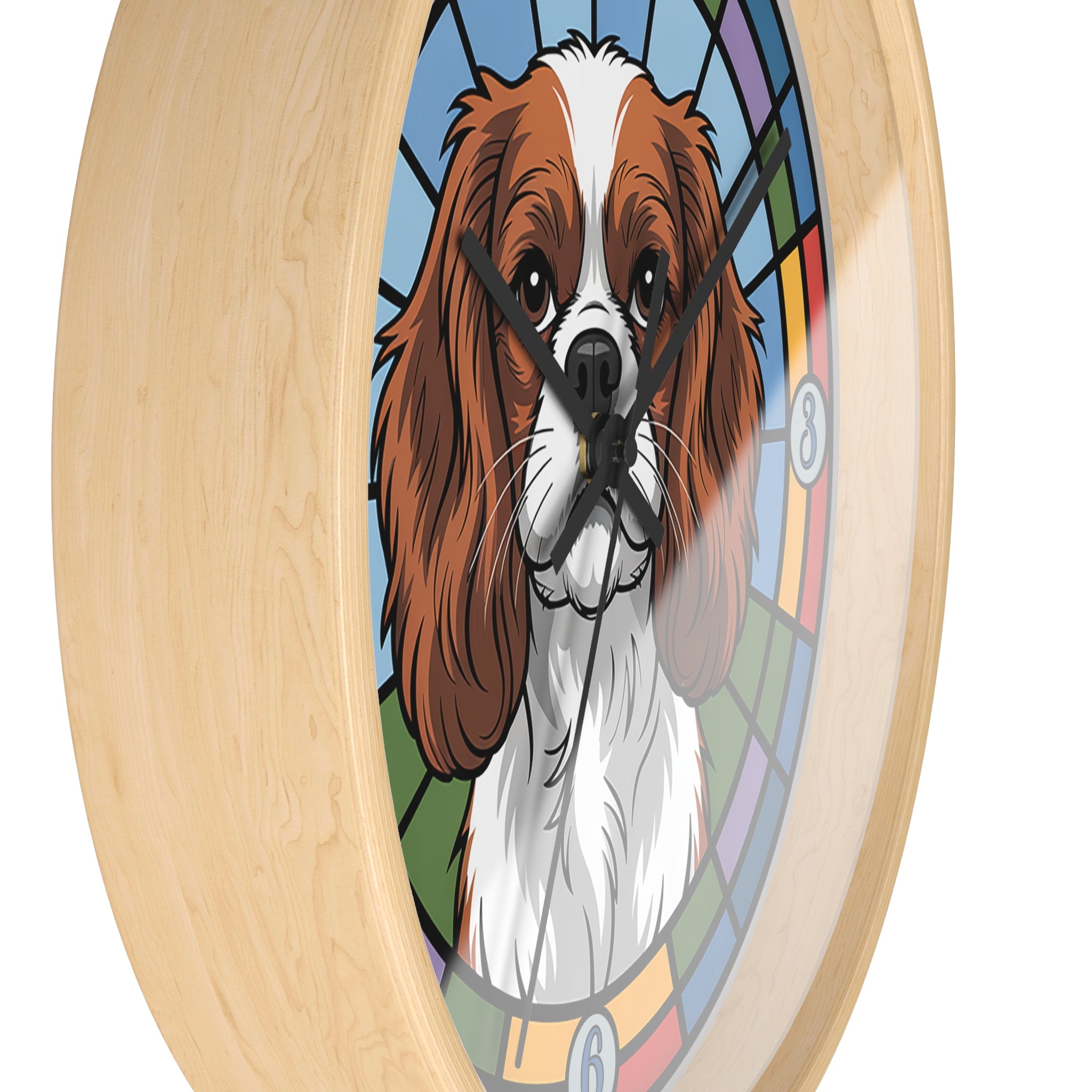 Caviler King Charles Color Wheel Wall Clock — Spaniel Dog Home Decor