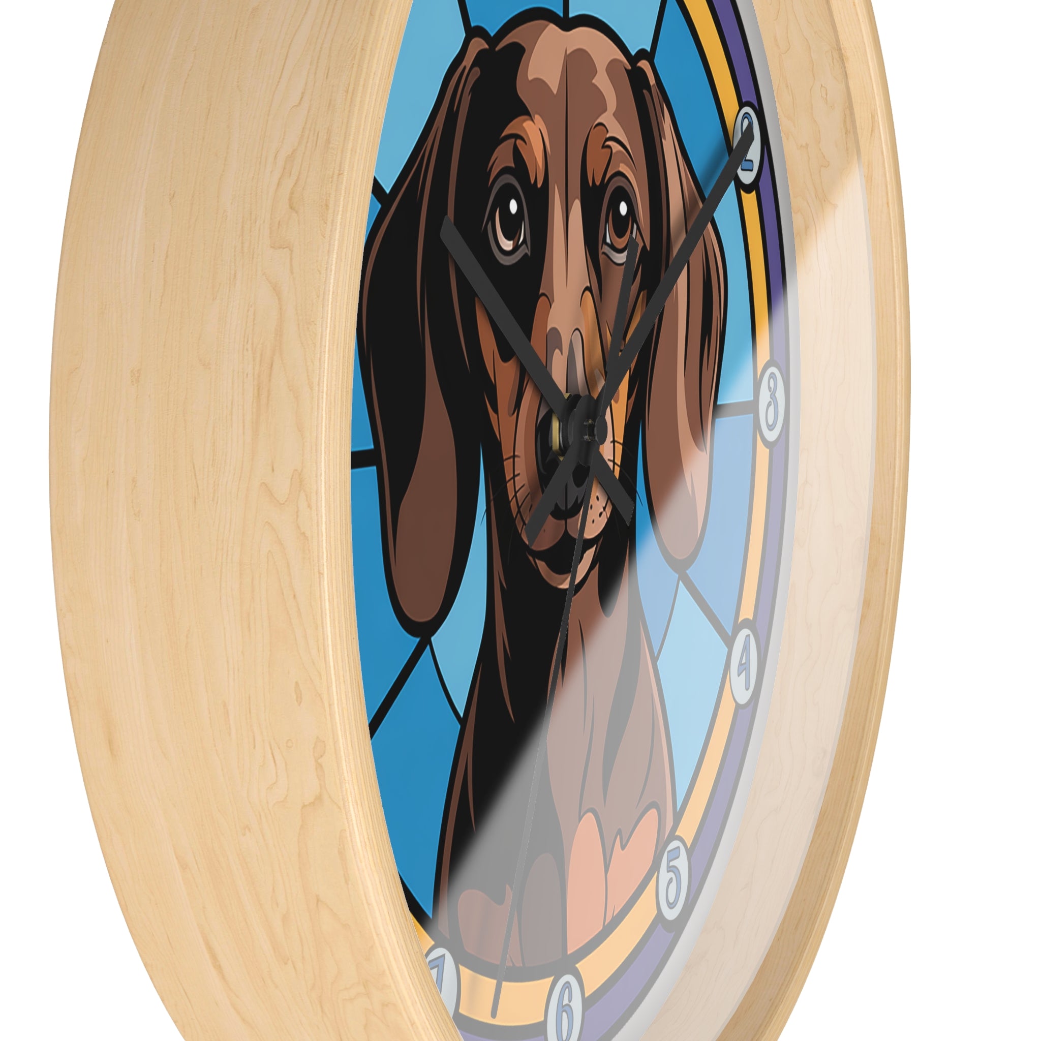 Dachshund  Colorful Wall Clock — Weenie Dog Home Decor