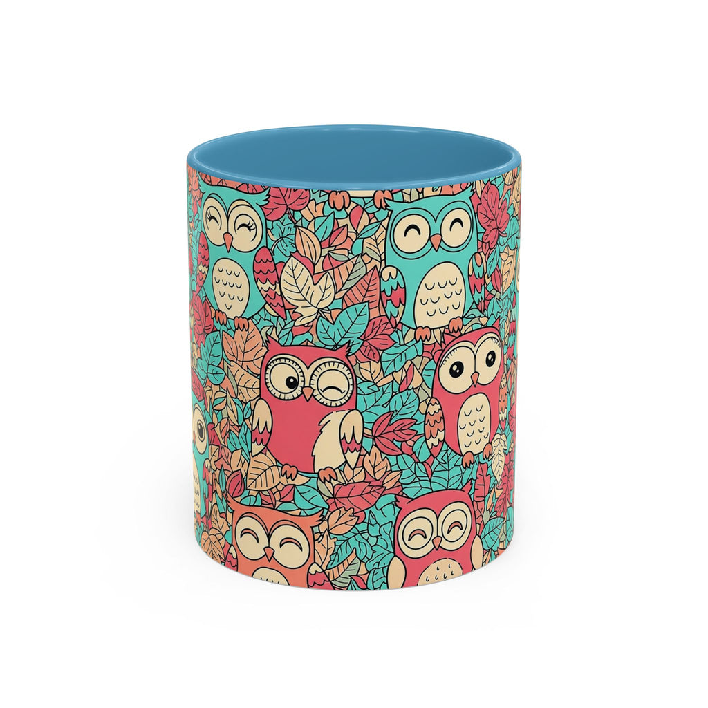 Colorful Owl Pattern Coffee Mug — Cute Woodland Tea & Coffee Cup (11/15oz)