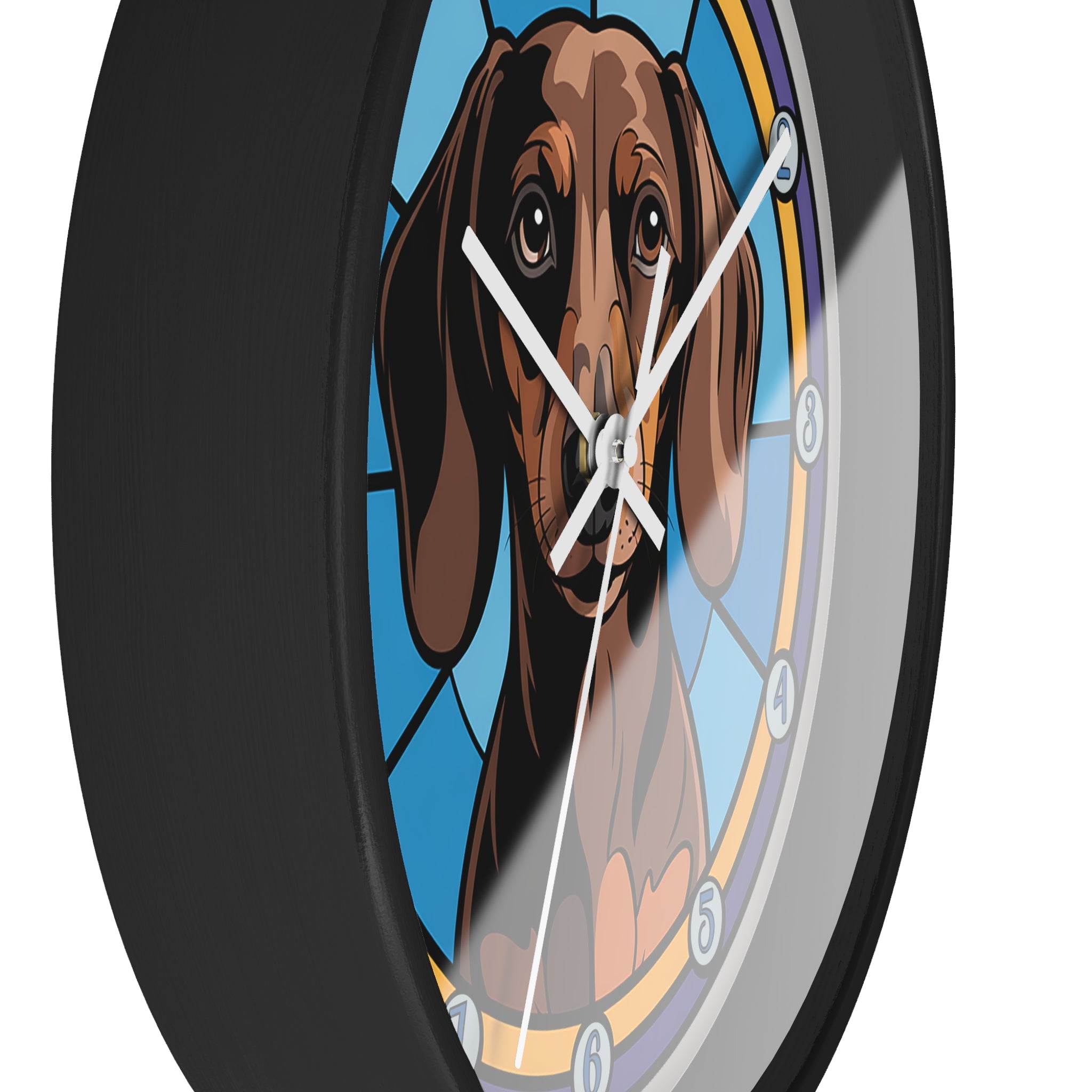 Dachshund  Colorful Wall Clock — Weenie Dog Home Decor