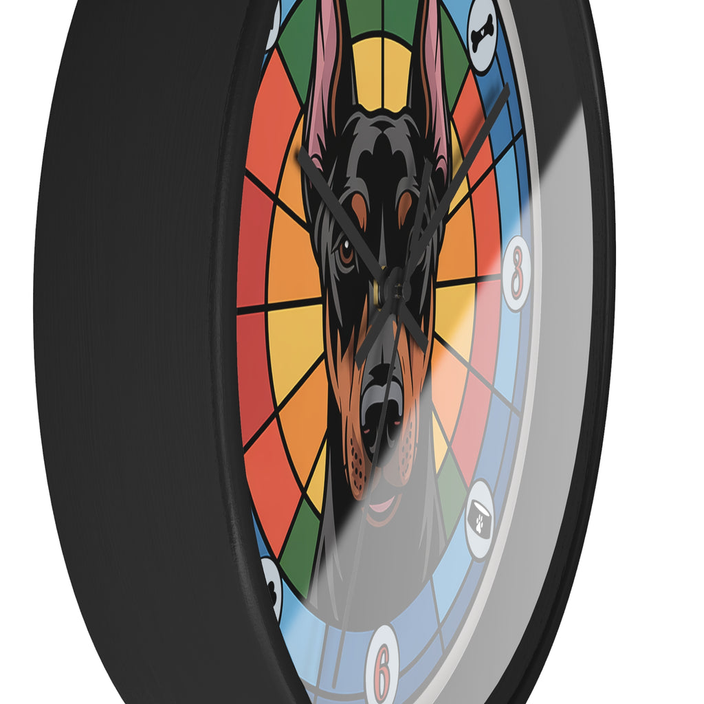 Doberman Pincer Color Wheel Wall Clock — Dog Home Decor