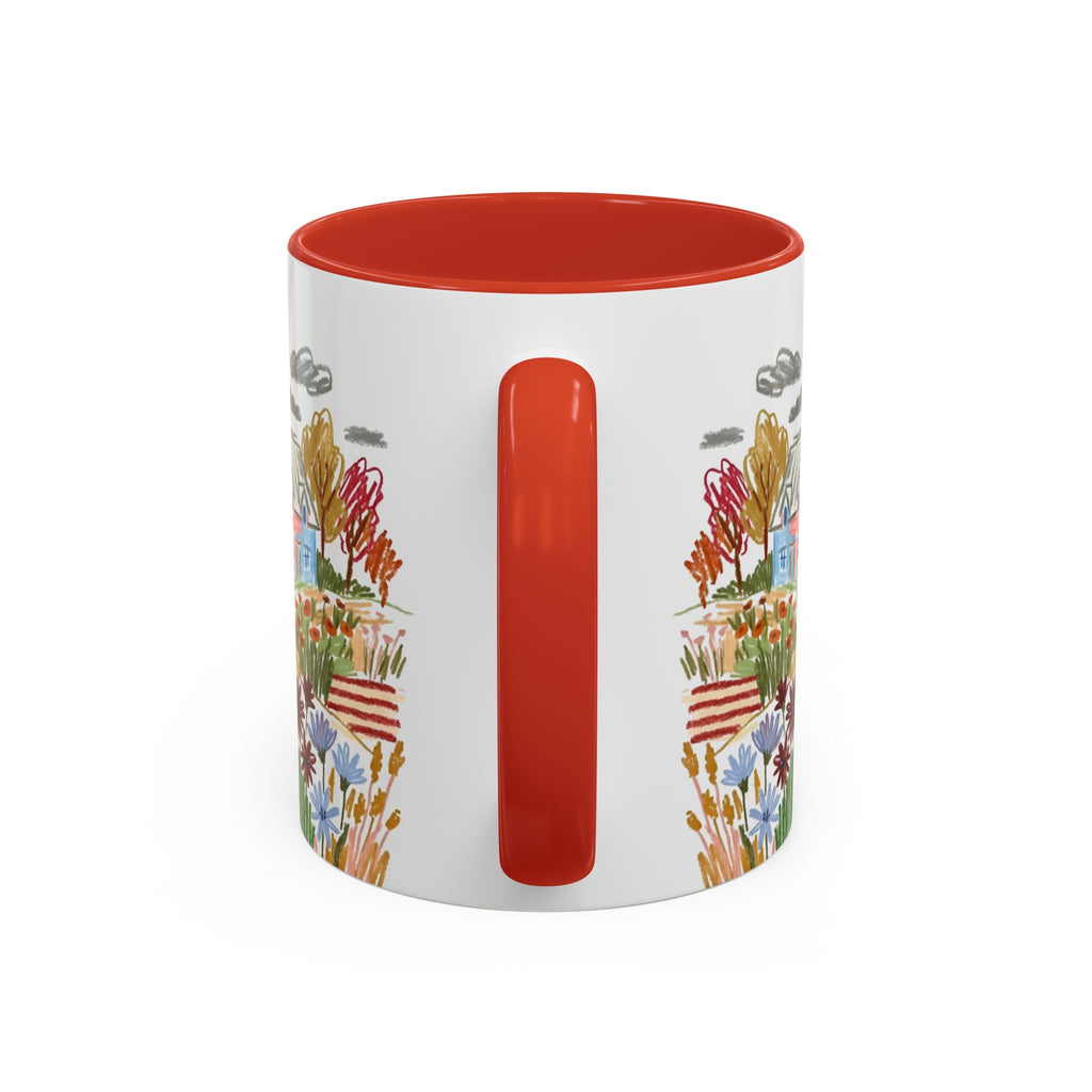 Personalized Floral Cottage Coffee Mug | Custom Name Accent Mug (11/15oz)