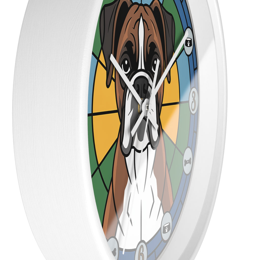 Wall clock with a dog design on a white background