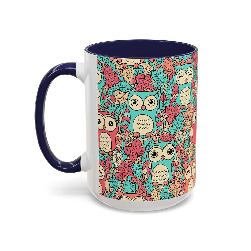 Colorful Owl Pattern Coffee Mug — Cute Woodland Tea & Coffee Cup (11/15oz)
