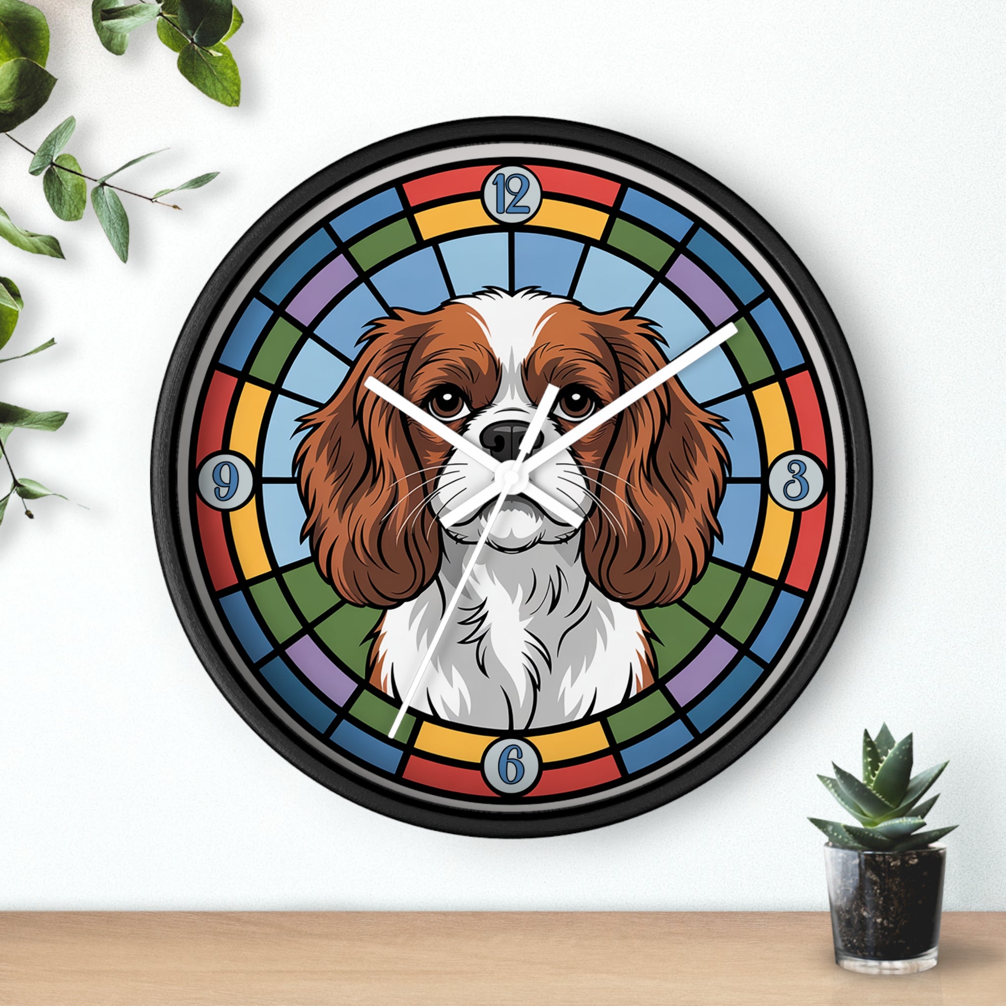 Caviler King Charles Color Wheel Wall Clock — Spaniel Dog Home Decor