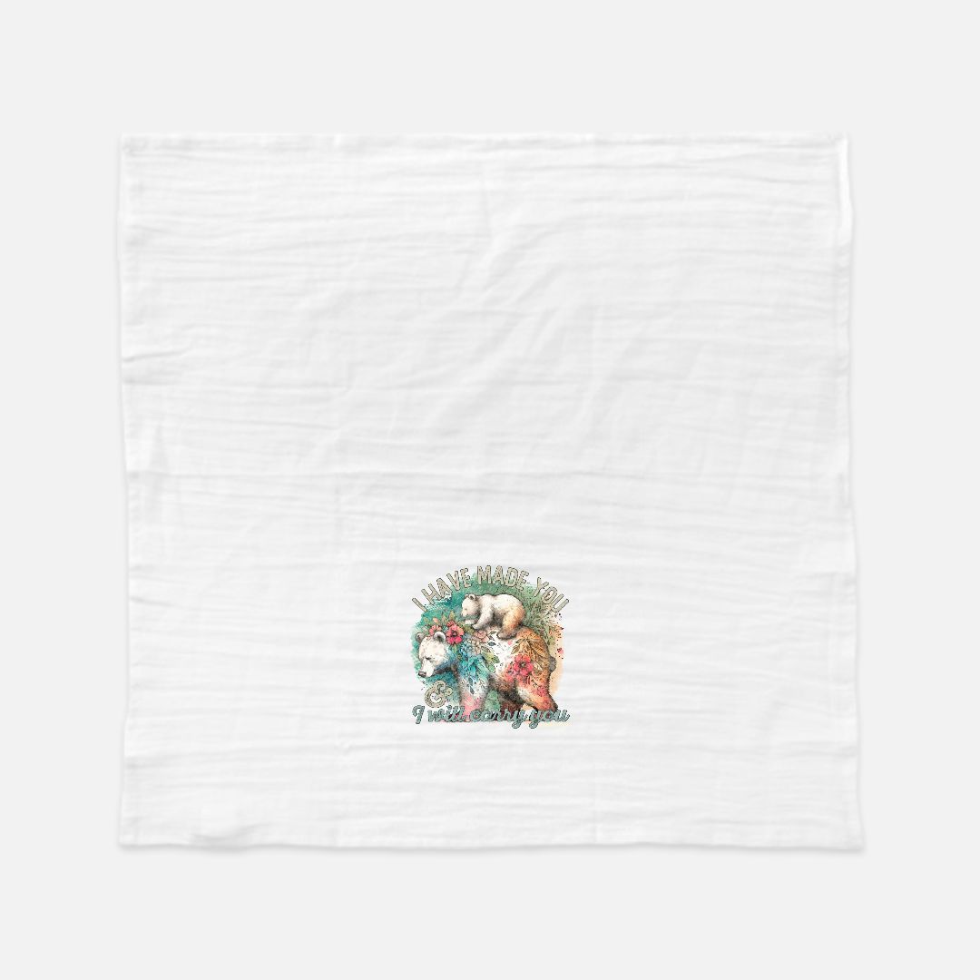 Mama Bear I Will Carry You Tea Towel (Flour Sack)