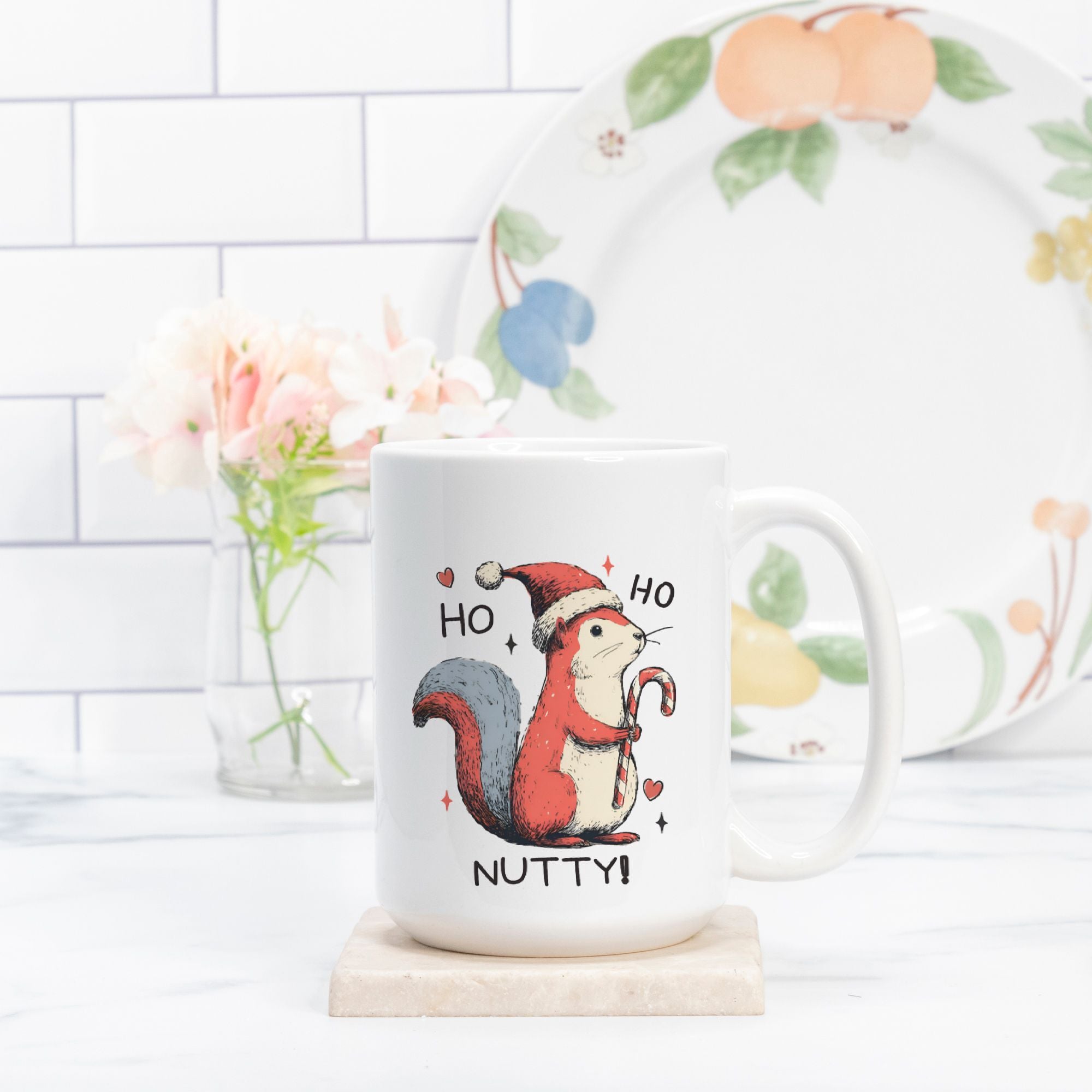 Christmas Squirrel Ho Ho Nutty! Ceramic Mug