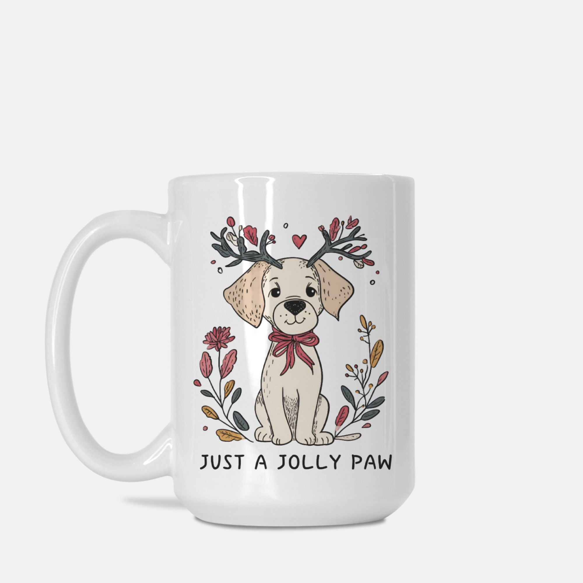 Dog Just A Jolly Paw Christmas Mug Deluxe 15oz.