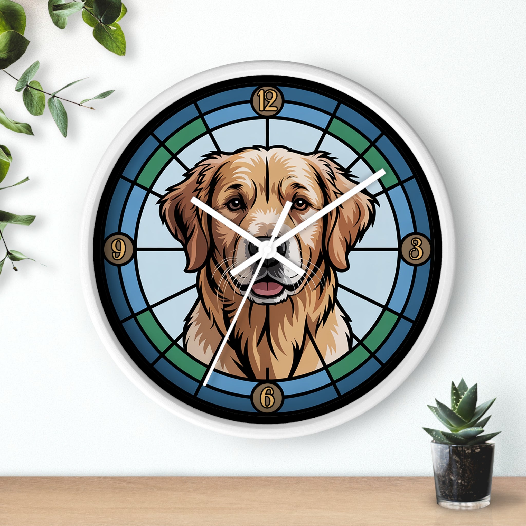Golden Retriever Colorful Wall Clock — Dog Home Decor