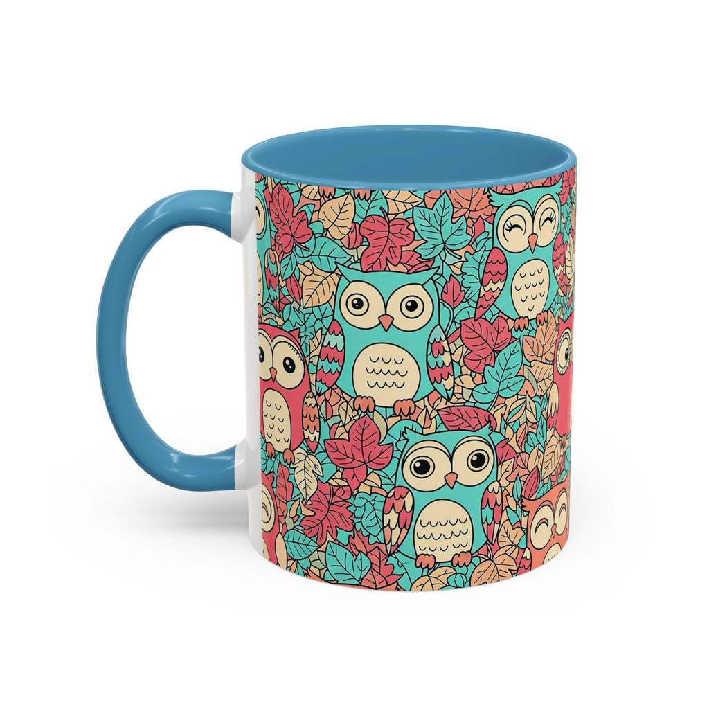 Colorful Owl Pattern Coffee Mug — Cute Woodland Tea & Coffee Cup (11/15oz)
