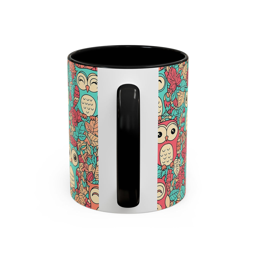 Colorful Owl Pattern Coffee Mug — Cute Woodland Tea & Coffee Cup (11/15oz)