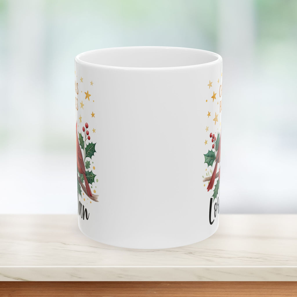 Cardinal Bird Couple Christmas Mug | Christmas Holiday Coffee Cup