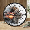 Lion African Sunset Wall Clock - Big Cat Safari Decor