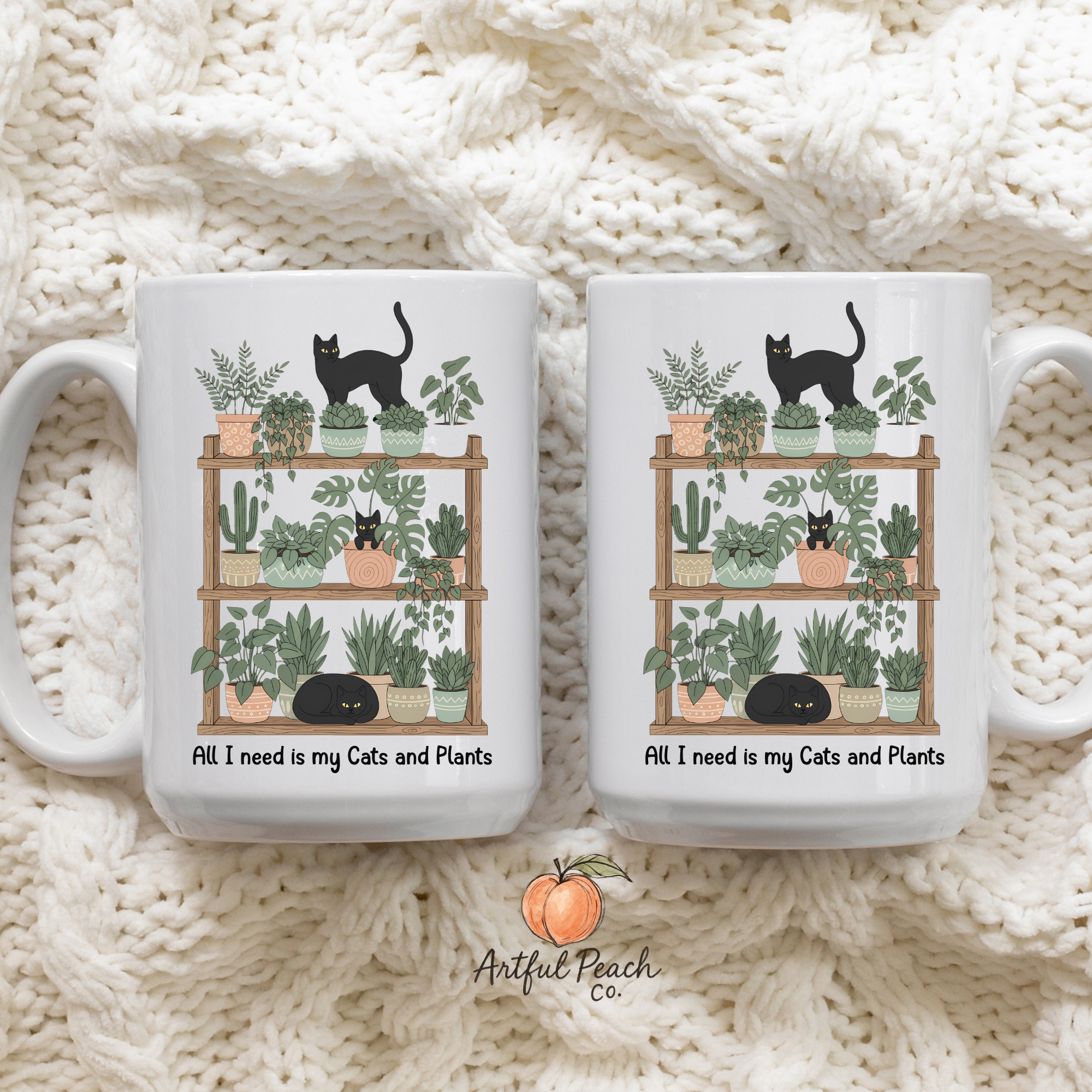 All I Need Is My Cats and Plants Mug | Cat Mom Gift