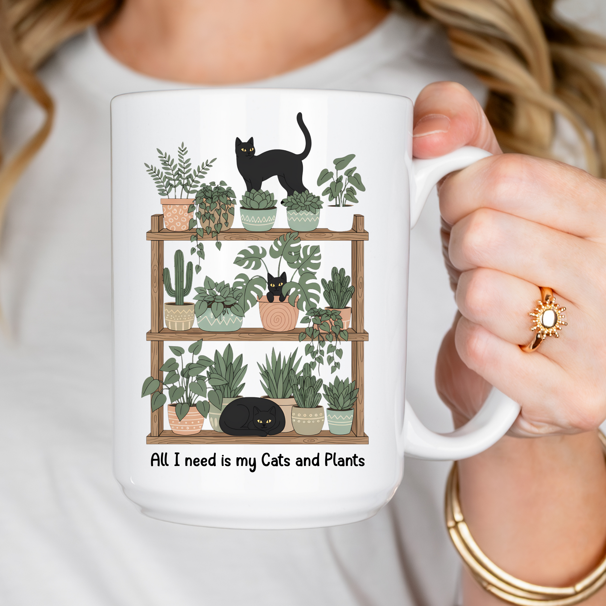 All I Need Is My Cats and Plants Mug | Cat Mom Gift