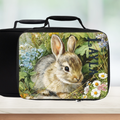  insulated lunch bag with a rabbit design and the name 'Layla' on a white background