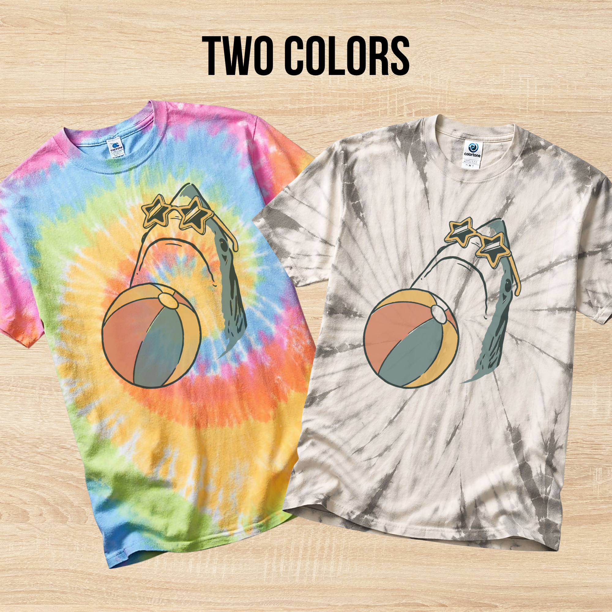 Beach Shark Colortone Tie Dye Tee