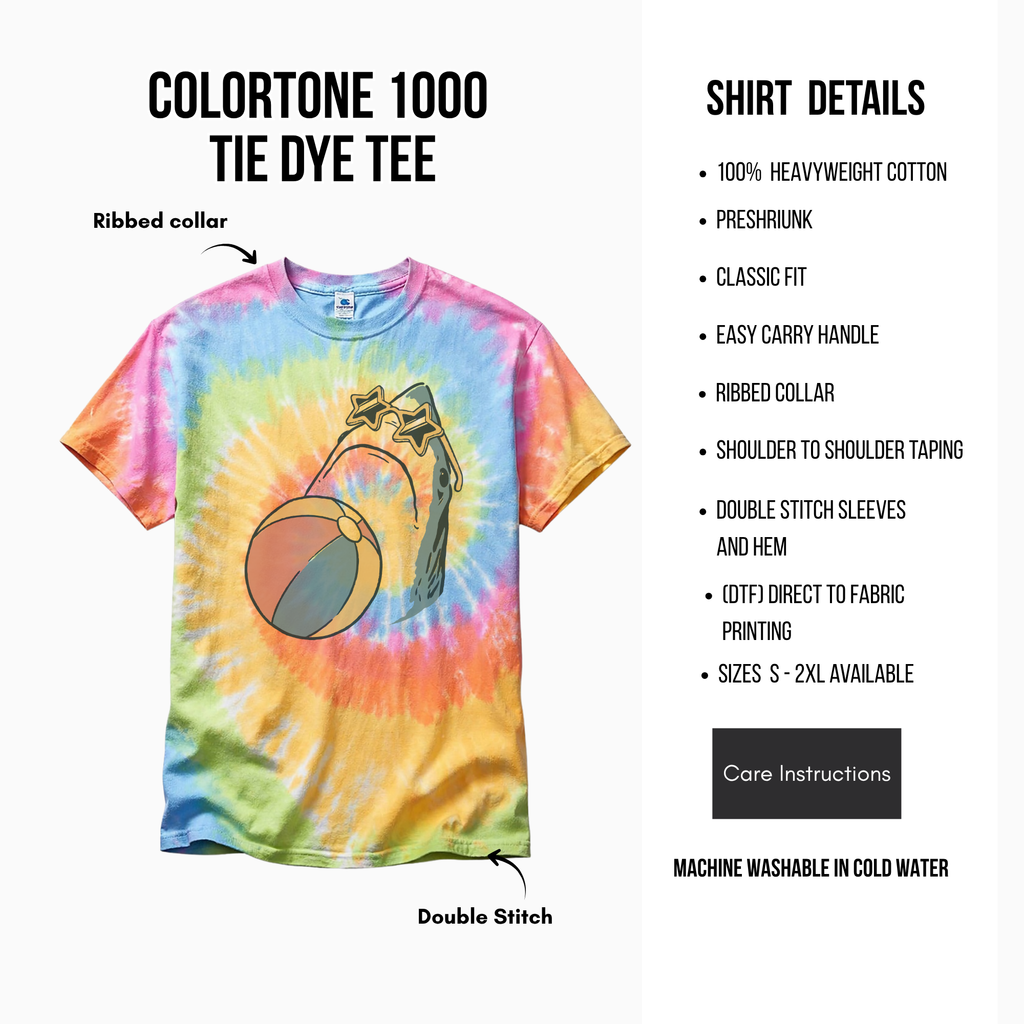 Beach Shark Colortone Tie Dye Tee