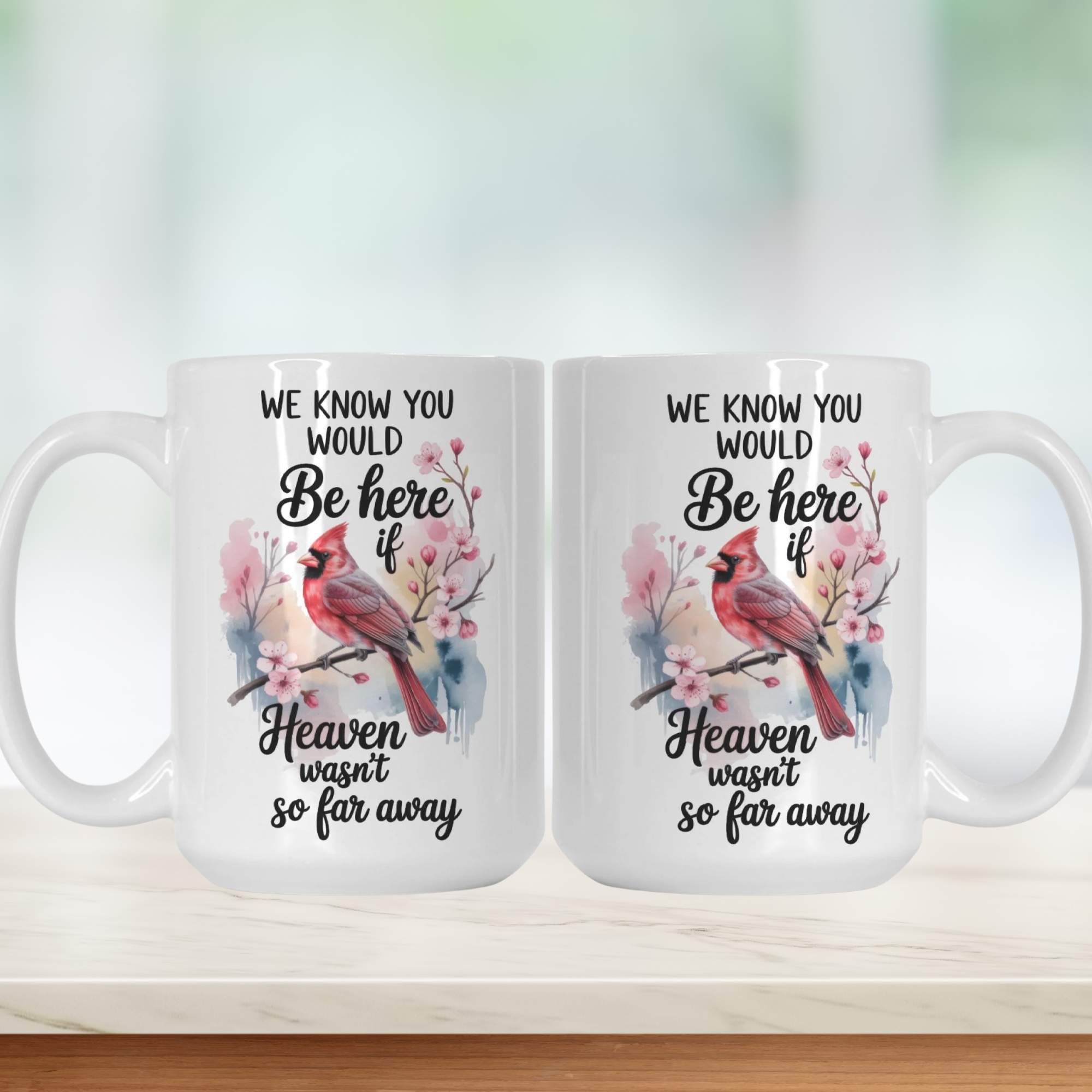 Cardinal Bird Remembrance Mug Deluxe 15oz.