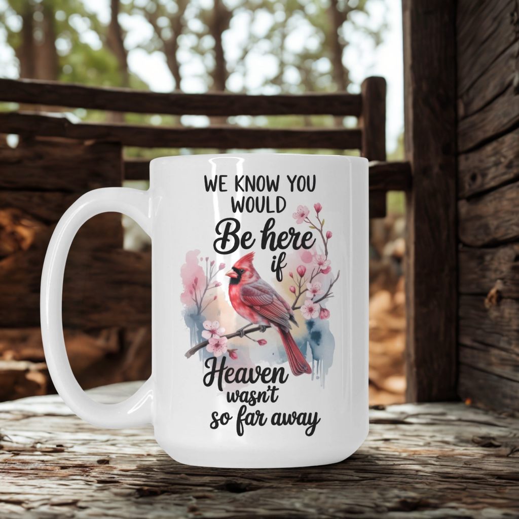 Cardinal Bird Remembrance Mug Deluxe 15oz.