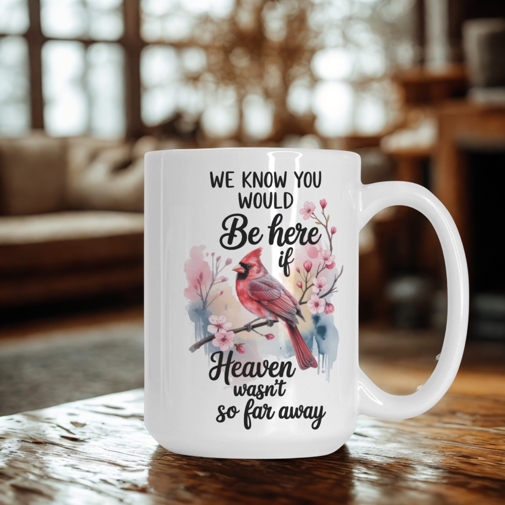 Cardinal Bird Remembrance Mug Deluxe 15oz.