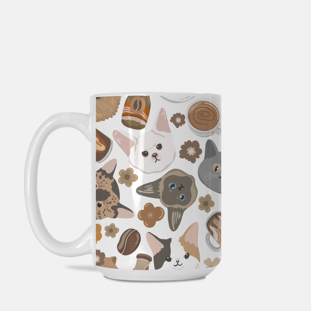 Mug with cat pattern on a white background