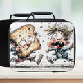  insulated lunch bag with cartoon design of a character and a piece of bread