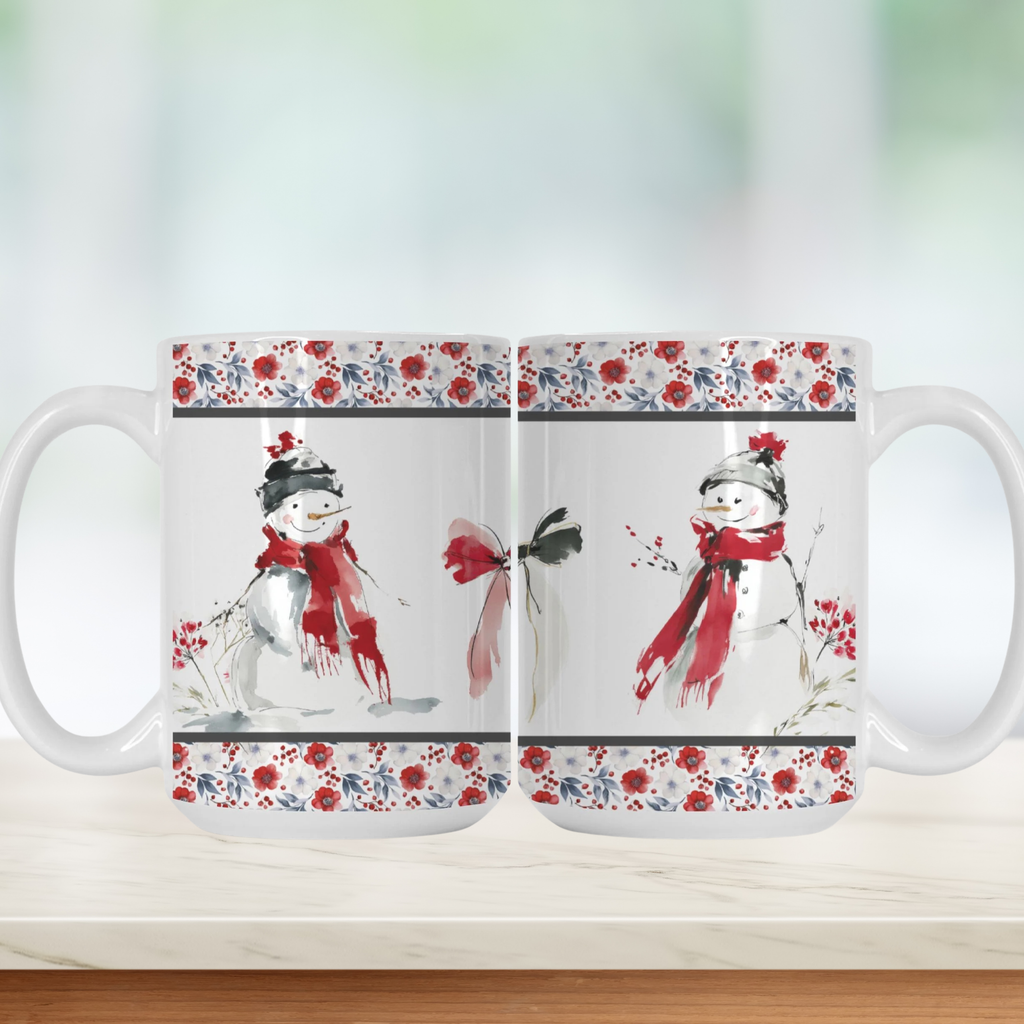 Christmas Snowmen Mug Deluxe 15oz.