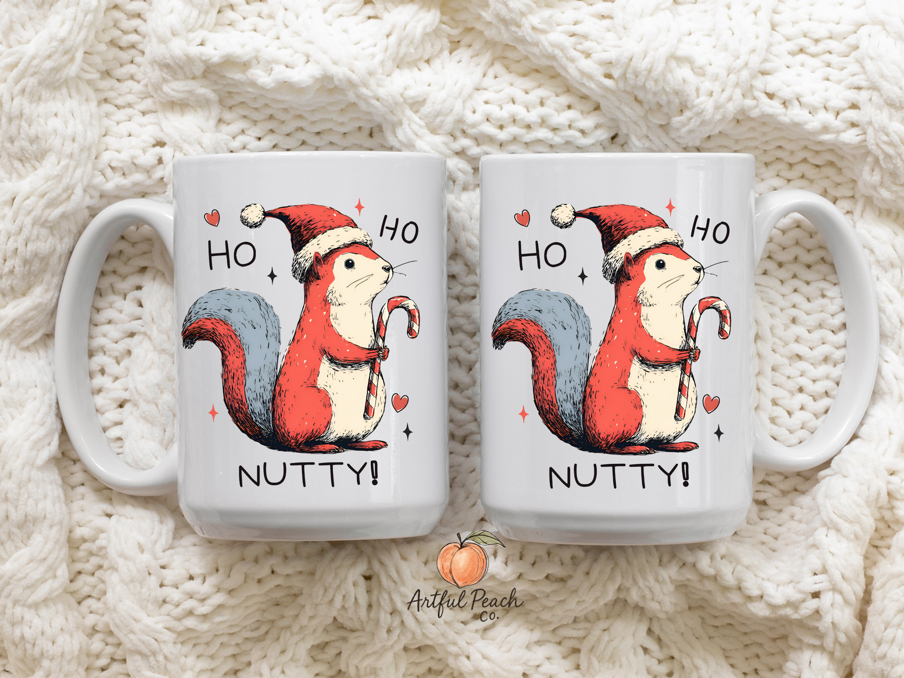 Christmas Squirrel Ho Ho Nutty! Ceramic Mug