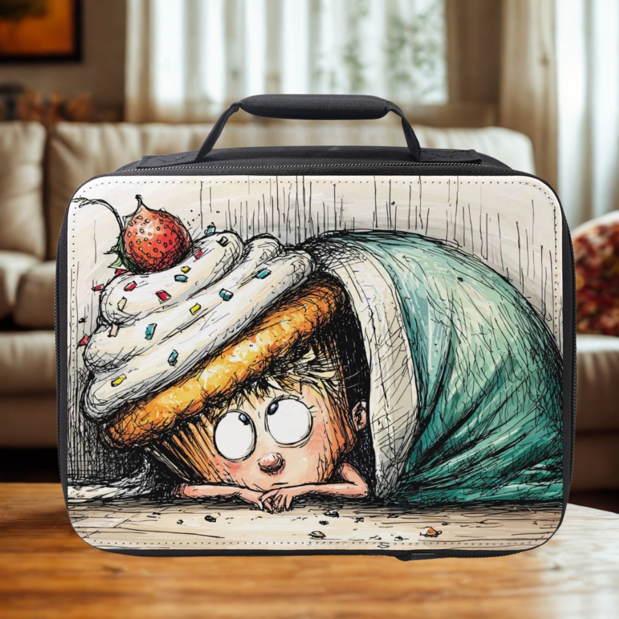 Comfort In A Cupcake Lunch Bag - Cartoon Art Lunchbox